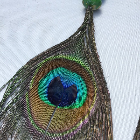 New! Bohemian Peacock Tassel Earrings - Picture 7 of 10